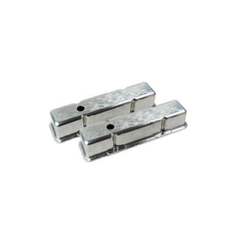 Bous Performance Tall Aluminum Flame Valve Cover with Hole for 1958-1986 SBC, Black E41009BK